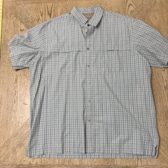 Arrow Men’s Large Checkered Short‎ Sleeve Button Front Shirt Top - Picture 1 of 7